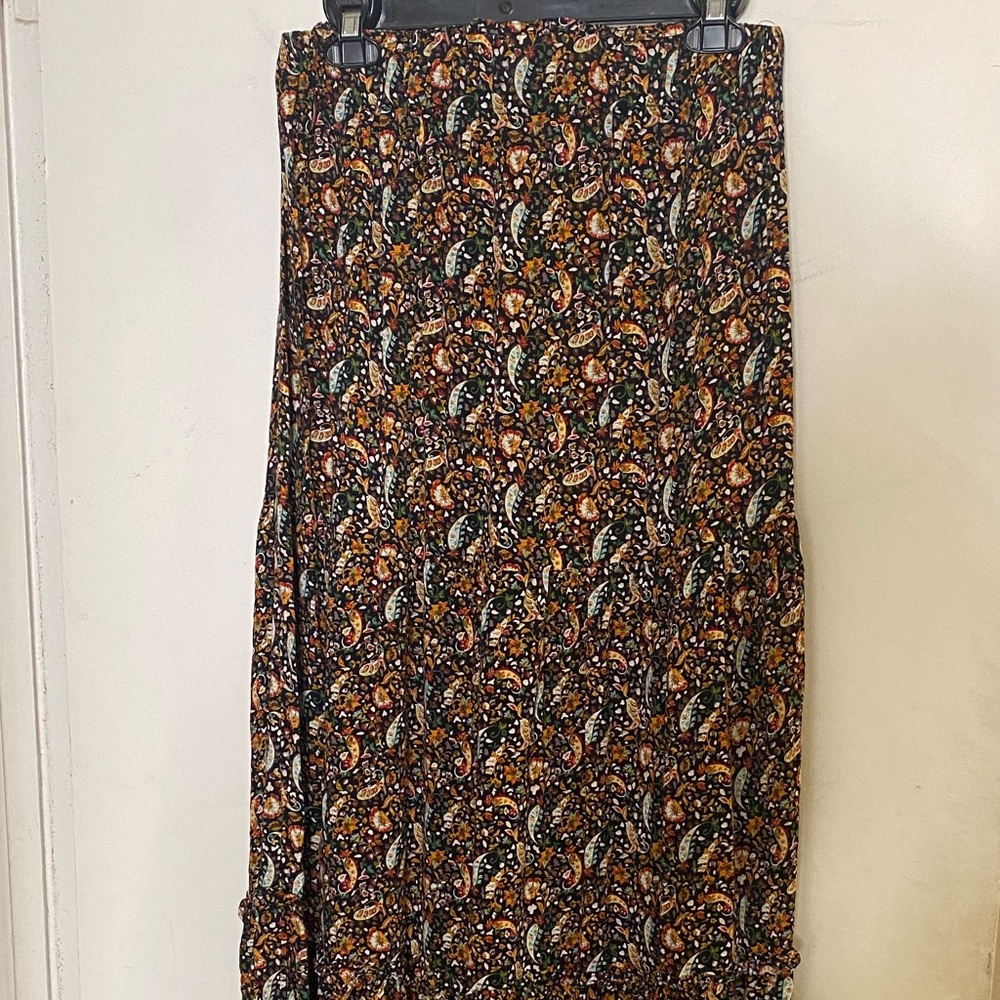 Philosophy Paisley Maxi Skirt in Black, Brown and Green